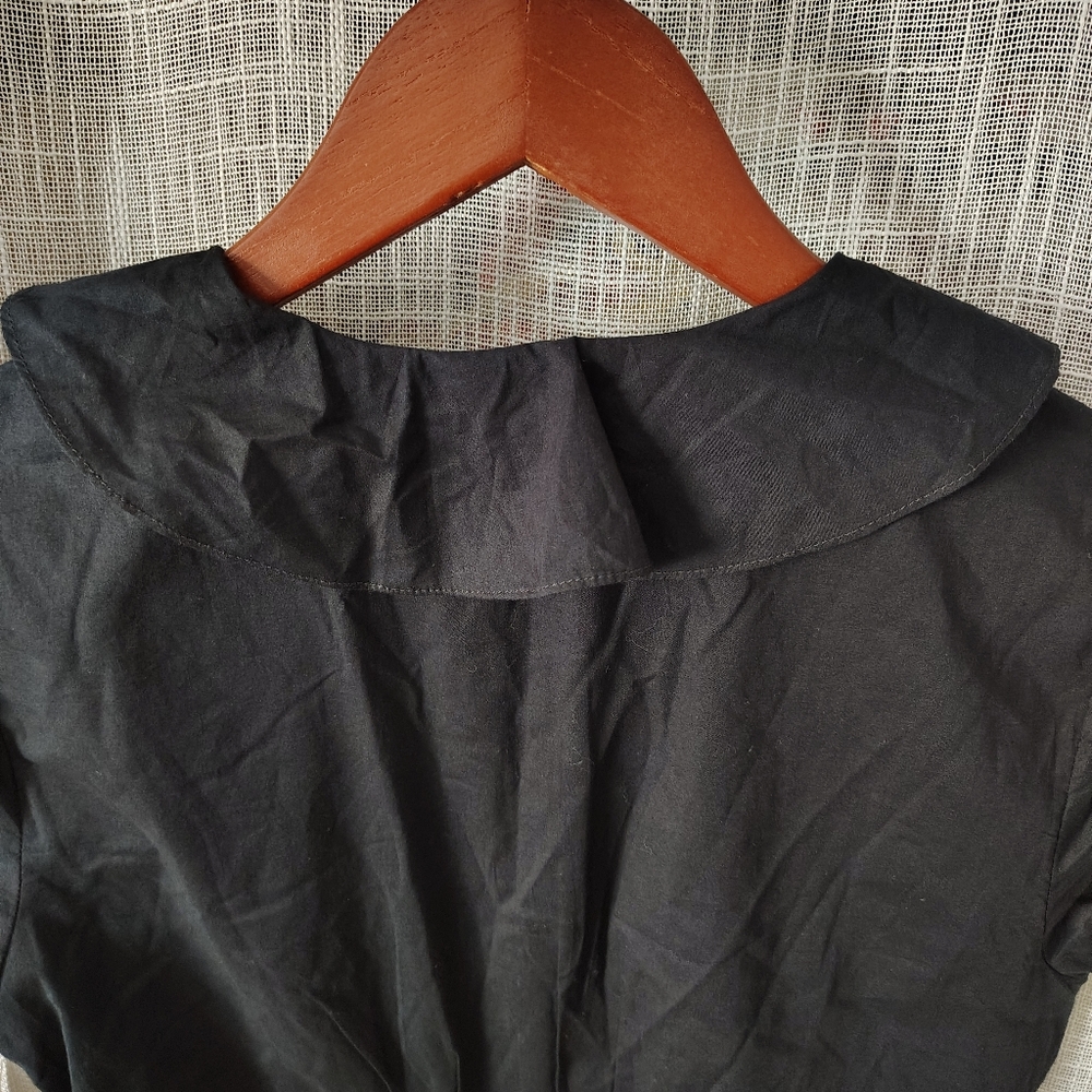NWT Tommy Hilfiger Black Wrap Dress w/ Embroidered Belt Small - Picture 7 of 15
